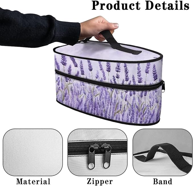 Purple Lavender Travel Iron Storage Box Stylish Portable Protective Carrying Bag Full Size Iron Tote Bag Reusable Steamer Storage Bags Home Decoration