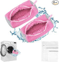 Shoe Washing Machine Bag - Shoe Laundry Bag for Washer and Dryer, Reusable 2 Pack, 360° Deep Cleaning, Self-Locking Zipper, Fits All Sneakers & Tennis Shoes - Pink