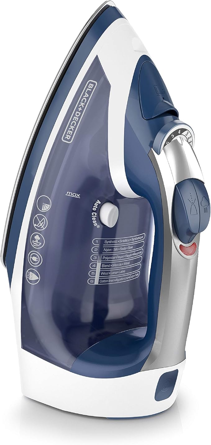 BLACK+DECKER Xpress Steam™ Cord Reel Iron with Nonstick Soleplate, Blue, ICR16X (Pack of 4)