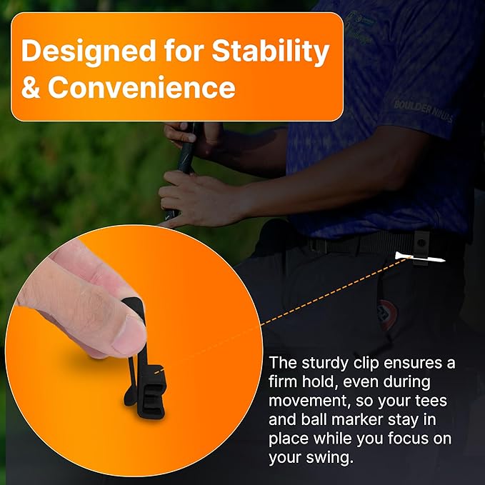 SplashNColor Golf Ball and Tee Holder with Clip – ABS Golf Tee Organizer for Bag, Durable Golf Accessory for Men & Women, Compact Ball and Tee Holder for Golf Enthusiasts - White 3 Pack - 1 Slot Each
