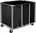 Commercial Laundry Cart with Wheels,Industrial Laundry Cart 11.35 Bushel(400L),Commercial Laundr Basket with Stainless Steel Frame and Oxford Cloth,440LB Load