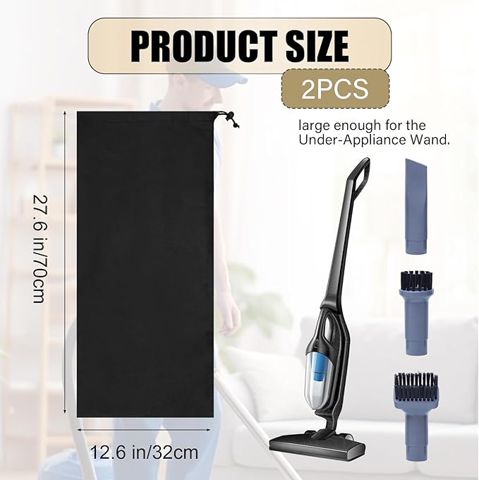 2 Pcs Genuine Parts Accessory Storage Bag Oem Part Number XBG340, 12.6 x 27.6 Inch Vacuum Accessory Storage Bags Fits Most Vacuum Model Accessories