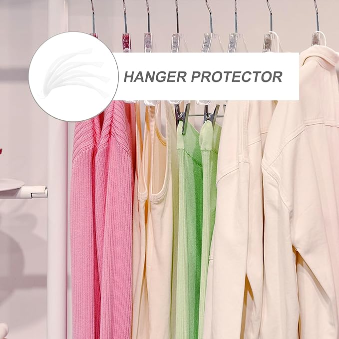 20pcs Non-Slip Foam Hanger Covers, White Sponge Protector for Clothes Hangers, Prevents Scratches, Ideal for Home, Dorm, Closet, and Clothing Store Use