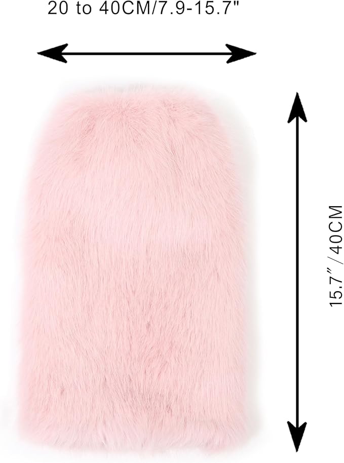 LA CARRIE Women Fuzzy Faux Fur Leg Warmers Fluffy Winter Long Foot Cuffs Furry Boot Socks
