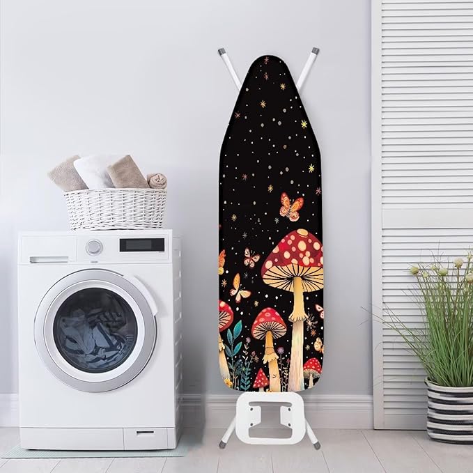 Ironing Board Cover,Ironing Mat,Mushroom Ironing Board Cover,Table Top Ironing Board Cover,Tabletop Ironing Board Cover,Chic Mushroom Print Medium