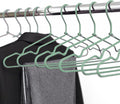 10-Pack of Fabric-Wrapped Metal Hangers Features a Strong Metal Frame, Soft Fabric Coating, Non-Slip Design, preventing Damage, and Providing Secure, Space-Saving Garment Storage. (Green)
