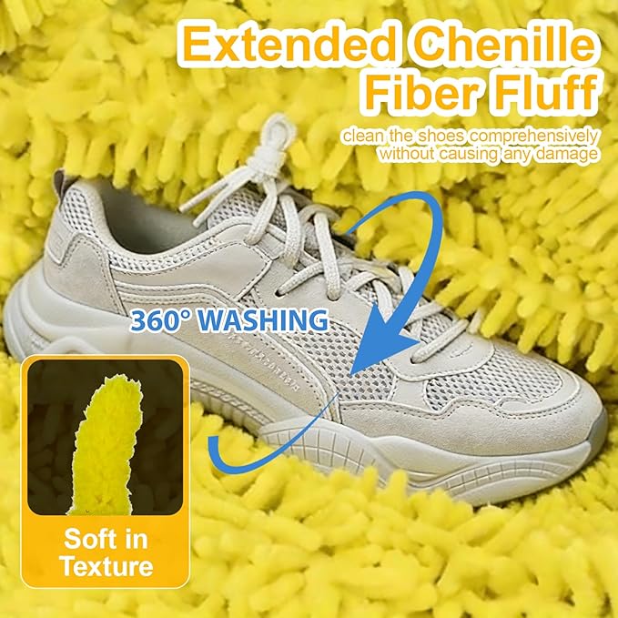 Shoe Washing Machine Bag,Laundry Shoe Bag For Washer And Dryer,Shoe Washing Bag for Washing Machine, Shoe Cleaning Bag For All Shoe Types Reusable Shoe Washing Bag(Yellow 2pcs)