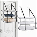 2 Pcs 3 Tier Sweater Drying Rack Flat Mesh Foldable, Over The Door Folding Drying Rack for Sweater, Clothes, and Room Organization, Perfect for Apartments Dorms Bathrooms (Black, 26.5x18x34.5 IN)