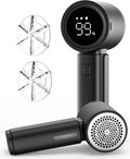 Fabric Shaver, Electric Lint Remover, Sweater Shavers to Remove Pilling with 3 Speeds, 6 Leaf Blade, LED Display & Type-C Rechargeable, Removes Fuzz, Pills for Clothes, Couch, Furniture