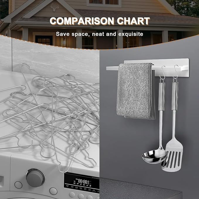 2 Pack Magnetic Hanger Holder for Laundry Room Organization and Storage Magnetic Hanger Organizer Storage Rack for Dryer