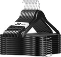 HOUSE DAY Black Wooden Hangers 30 Pack, Solid Wood Hanger with Non Slip Pant Bar, Heavy Duty Wooden Coat Hanger for Closet, Smooth Finish Wood Clothes Hangers for Shirts, Suits Jackets, Dress