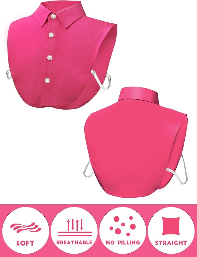 Syhood 4 Pcs Fake Collar Detachable False Dicky Collar Half Shirts Round for Women Outfits Halloween Costume Accessories