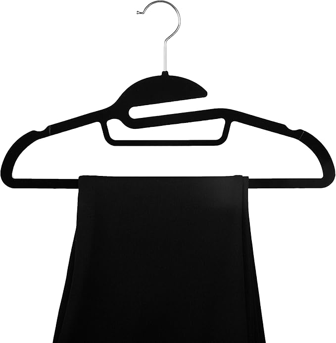 Simplify 24 Pack Ultimate Hanger | Great for Accessories | Organizing Belts | Scares | Ties | Non-Slip | Closet Organization | Black