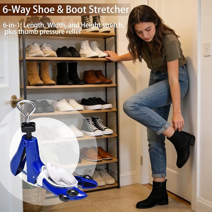 Upgrade 6-Way Shoe & Boot Stretcher For Men & Women - Adjustable Width, Length & Highth, 1Pcs