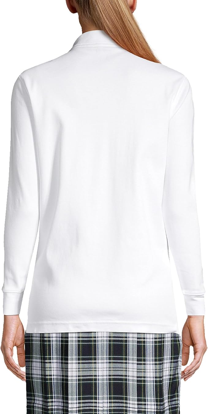 Lands' End School Uniform Kids Long Sleeve Interlock Polo Shirt