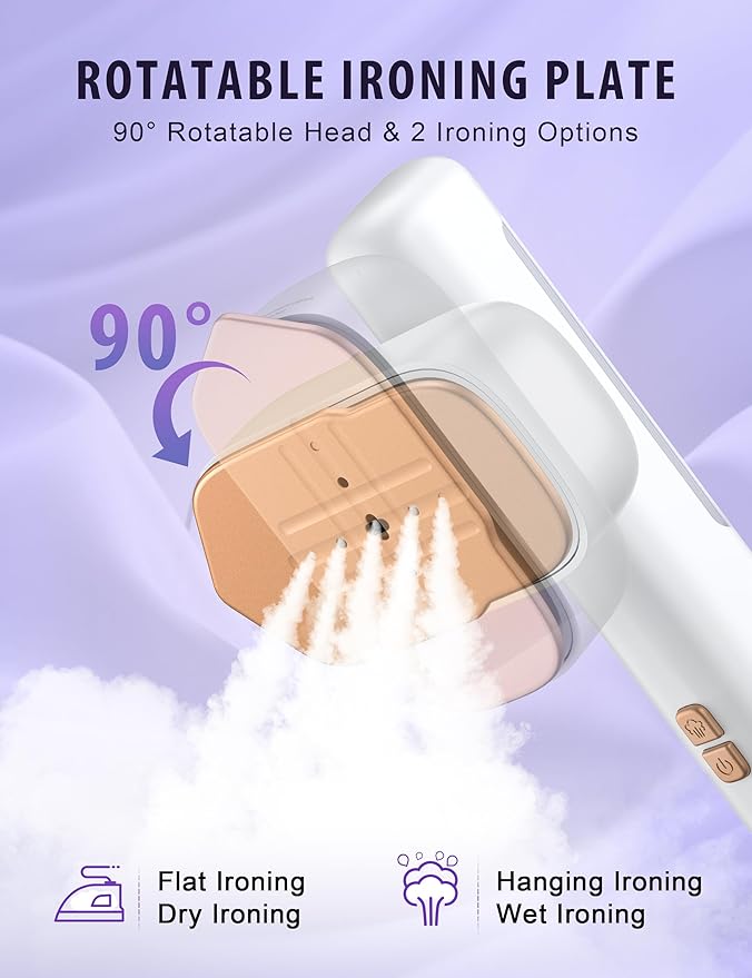 Steamer Iron for Clothes, Portable 2 In 1 Travel Handheld Garment Steamer, Steam Iron for Travel and Home