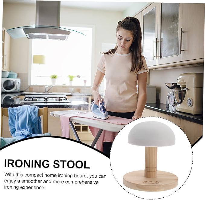 Ironing Board Tabletop Small Ironing Tool Round Ironing Board Wood Pressing Board Desktop Protector Foldable Ironing Board for Bra Clothes Pants