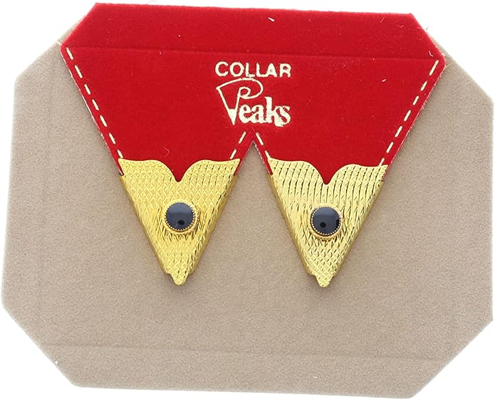 HHH Designs Gold Plated Collar Stays for Men and Women - Western Style Collar Tips - Stone Accents Collar Pins - Made in USA