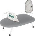 Small Tabletop Ironing Board with Cloth Rack Hanger and Heat Resistant Cover & Pad, 24"x14.5" Portable Compact Iron Board with Non-Slip Folding Feet for Home, Apartment, Small Spaces & Travel, Grey