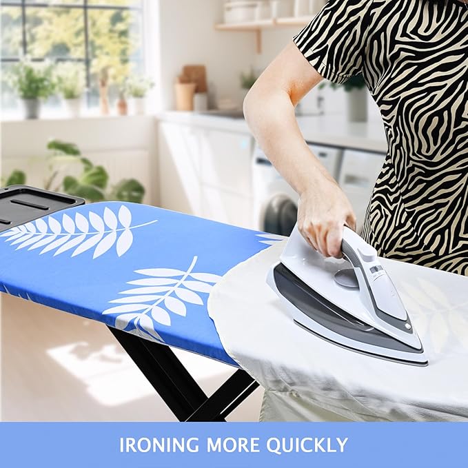SheeChung Ironing Board Cover and Pad 15x54,Thick Ironing Board Cover with Padding Standard Size,Heavy Duty Iron Pad Cover with Elastic Edge & Adjustable Fastener,Full Size Scorch Resistant Padding