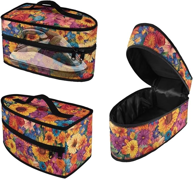 Daisy Print Steam Iron Case Travel Iron Organizer Handheld Steamer Holder with Handle Waterproof Travel Accessories, Case Only