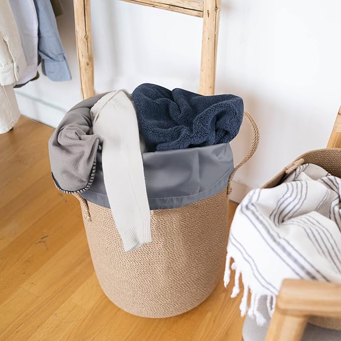 Washable Drawstring Laundry Bags 2 Pack Extra Large Heavy Duty College Dorm Dirty Laundry Clothes Travel Bag and Gym Clothes Bag for Guys and Girls (Grey)