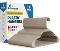 Lifemaster Plastic Clothes Hangers – Heavy Duty Hanger Set, for Organizing Clothes, Dresses, and Coat, Holds Up to 5 lbs, Space-Saving Hangers with Non-Slip Shoulder Grooves, Pack of 5, Ivory