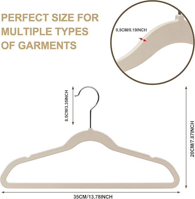 Quality Kids Plastic 30 Pack Non Velvet Non-Flocked Thin Compact Children's Hangers Swivel Hook for Shirts Blouse Coats (Ivory, 30)