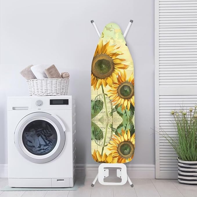 Flashideas Sunflower Ironing Board Cover Universal Stretchy Stain Reisstant Cover for Ironing Board with Adjustable Straps Ironing Board Accessories