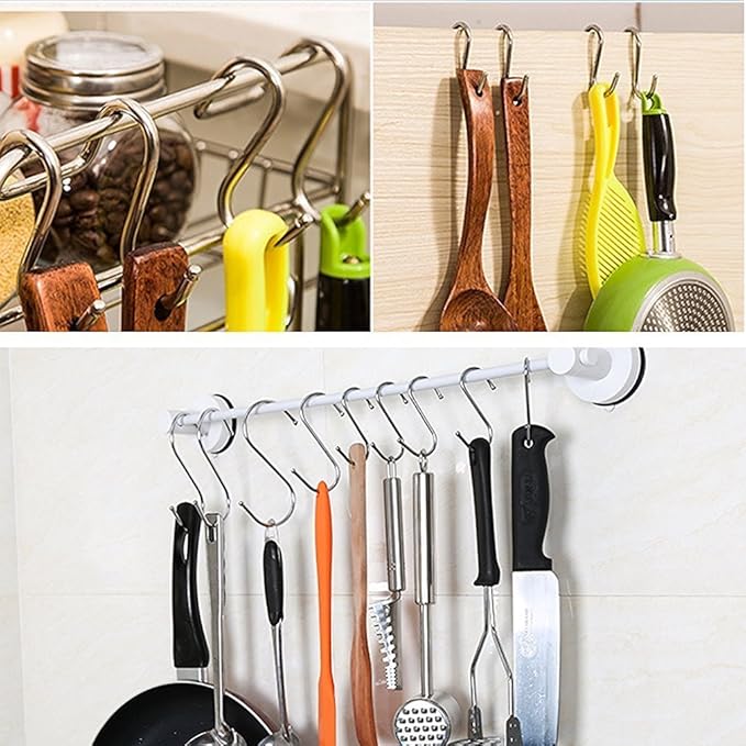 40 Pack 3.5 Inch Heavy Duty Steel S Hooks for Kitchen, Bathroom, Bedroom, Office, Closet, Storage Room, Garage, Workshop, Outdoor, Plants, Hangers, Organizer (Silver)