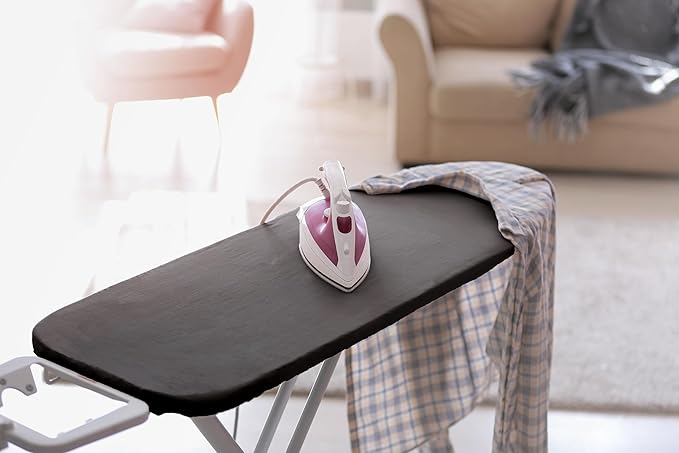 Encasa XO Ironing Board Cover and Pad 49"x18" - 4mm Felt Wide Iron Board Cover with Padding - Heat Resistant, Stain-Safe Dye, Non Slip Elastic Bungee Cord Tightening Iron Table Cover Grey