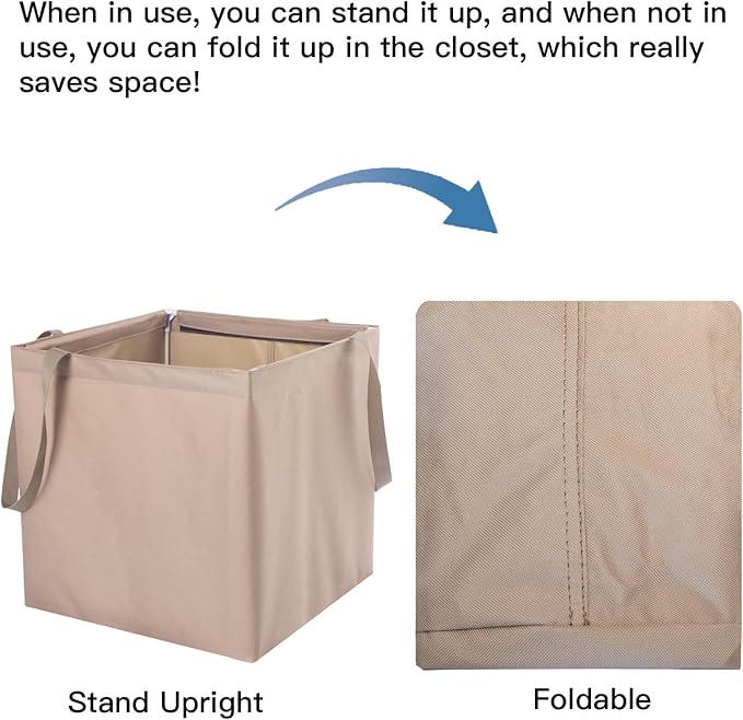 Hanger Storage Bag Clothes Hanger Organizer Holder with Handles Hanger Storage Square Bag for Space Saving, Brown 600D Oxford Waterproof Fabric Straight Standing Hanger Caddy(Square)