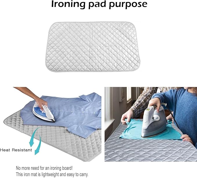 1Pcs Magnetic Ironing Mat Blanket,Portable Ironing Board,Foldable Ironing Pad,Iron Board Alternative Cover for Table Top, Home, Laundry, Travel, Office, RV 33"X 18"