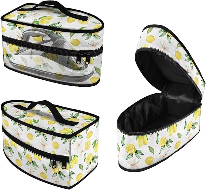 Lemon Print Iron Portable Storage Bag for Travel Full Size Iron Tote Bag Compatible with Mini Project Steam Iron Portable Iron Protective Cover