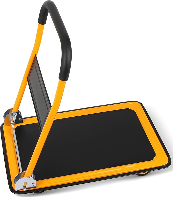 Simpli-Magic Push Cart Dolly, 330 LBS – Foldable Moving Platform Hand Truck – Easy Storage, 360 Degree Swivel Wheels Flat Bed Cart