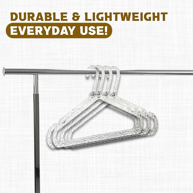 Skywin Transparent Silver Water Wave Adult Shirt Hangers, Space Saving Plastic and Non Slip Clothes Hangers for Suits, Dresses, Jackets & Pants (5 Pack)