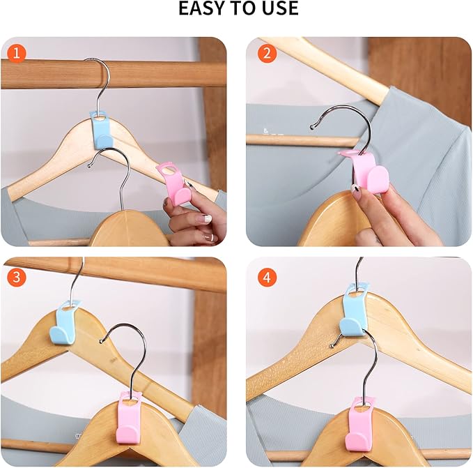SLMT Clothes Hanger Connector Hooks 100PCS Space Saving Hanger Extender Hooks Closet Organizer for Plastic Hangers Wire Hangers Heavy Duty Hangers