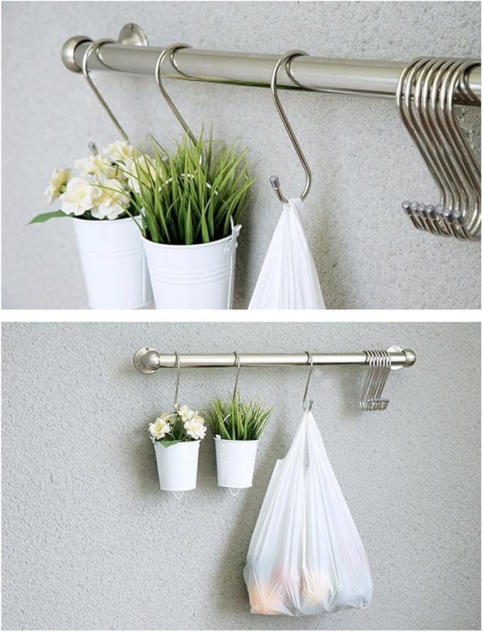 40 Pack 3.5 Inch Heavy Duty Steel S Hooks for Kitchen, Bathroom, Bedroom, Office, Closet, Storage Room, Garage, Workshop, Outdoor, Plants, Hangers, Organizer (Silver)