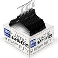 Victory Display Heavy Duty Black Plastic Hangers for Clothes | Space-Saving Slim Hangers with Swivel Hooks | Sturdy Plastic Hanger for Wardrobe Organization and Closet Storage | 17 inches | 100 Pack