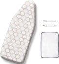 SheeChung Small Ironing Board Cover and Pad 12"x32",Tabletop Ironing Board Cover for Mini Ironing Board,Cotton Cover and Thick Padding,Elastic Cord,Heat Resistance (Ironing Board Not Included)