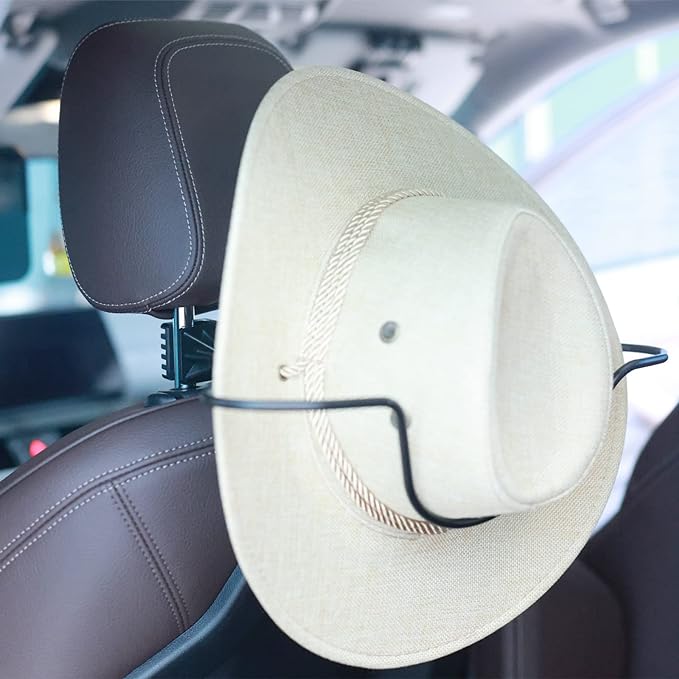 Cowboy Hat Holder Rack for Truck, Car Clothes Hanger Bar Coat Hanger Hard Hat Holder for Truck Seat, Hat Rack for Truck, Car Cowboy Hat Holder, Car Accessories, Pack 2