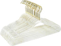 Clear Plastic Hangers - 20 Pack Non-Slip Coat and Clothes Hangers with Bling Glitter for Weddings - Lightweight and Space Saving Closet Organization (Gold Glitter)