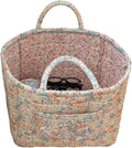 Quilted Laundry Basket Floral Storage Basket Cute Fabric Laundry Baskets Large Boho Foldable Nursery Hamper (Floral01)