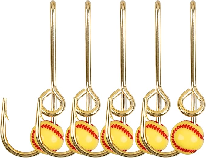 Fishing Hook Hat Pins & Clips - 12PCS Gold/Black Fish Hook Hat Tie Clips for Outdoor