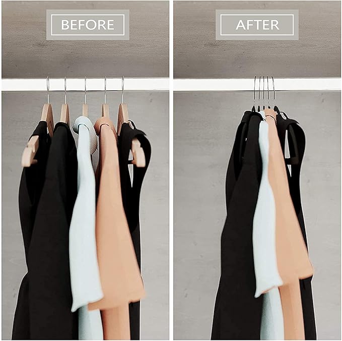 Hangers 50 Pack,Ultra-Thin Plastic Clothes Hangers (17.7 Inch) - Space-Saving Slim Hangers with Non-Slip Grooves for Wardrobe, Closet & Dorm Organization(White)