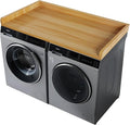 FAHKNS Washer Dryer Countertop - Wood Laundry Washer Dryer Topper with Anti-Slip Mat, 54" Width Waterproof Laundry Room Organization, Light & Save Space, Oak