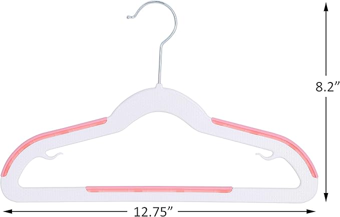 Finnhomy Extra Strong 30 Pack Plastic Hangers for Baby and Kids, Children Clothes Hangers with Non-Slip Pads, Great for Any Baby Clothes, Pink