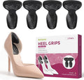 Heel Grips for Women Shoes - Bukihome Heel Pads for Shoes That are Too Big, Non-Slip, Reduce Friction T-Shape Design Shoe Cushions for High Heels, Sandals, Pumps, Flats, Boots (4 Pcs, Black)