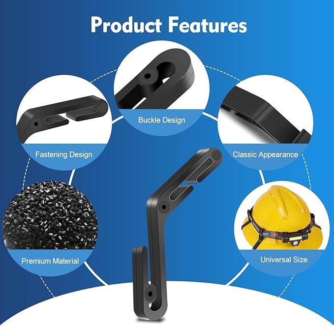 Hard Hat Light Clips Hard Hat Accessories for Headlamp Anti-Slip Stable Hardhat Headlamp Light Clips