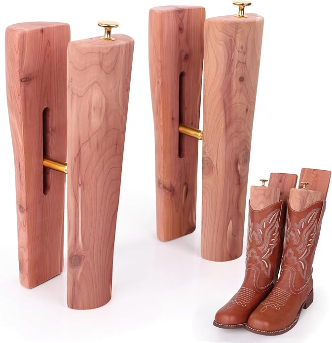 Cedar Boot Tree Shaft Shaper, Tall Boot Inserts Shape Holders,Cedar Cowboy Boots Tree for Men & Women